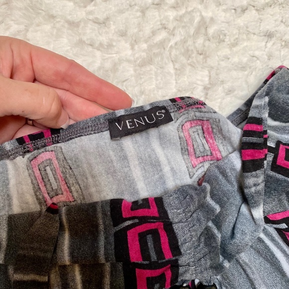 Pink and Gray Patterned Sundress by Venus, Size L - Picture 5 of 6